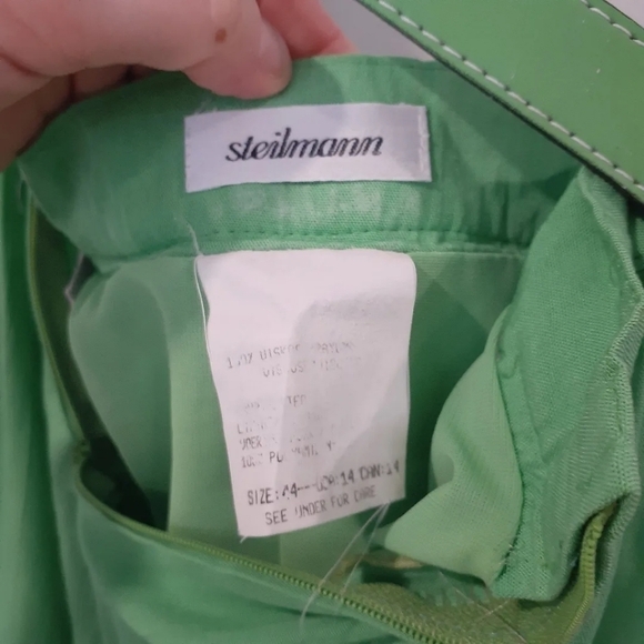 Retro 80's/90's Kiwi Green Pleated Midi Skirt - Picture 6 of 8